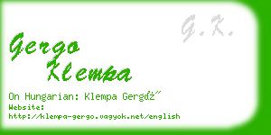 gergo klempa business card